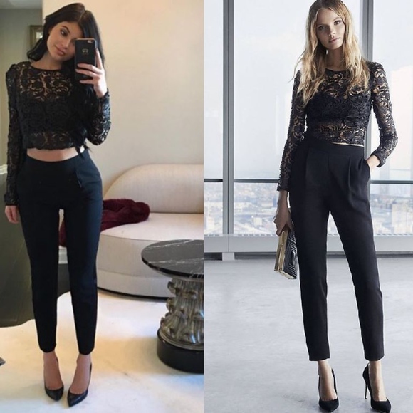 high rise tuxedo pants